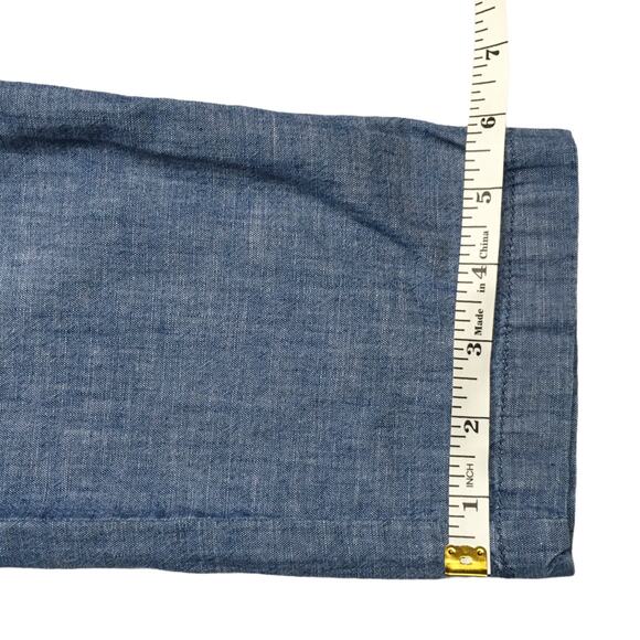 Gap Pants Girlfriend‎ Khaki Indigo Chambray Blue Cotton Women's 0 Casual Work - Picture 9 of 14